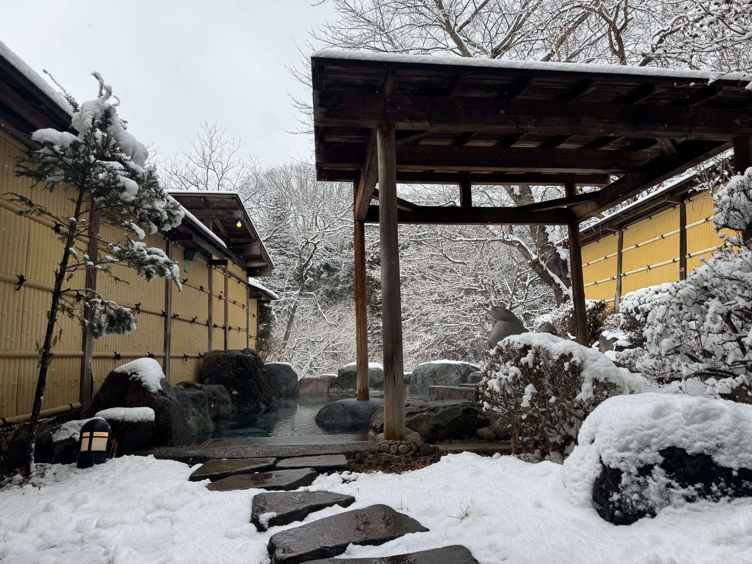 雪景色の露天風呂